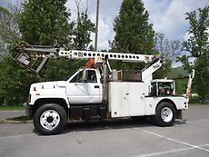 1995 GMC C7500 TELSTA T40C BUCKET TRUCK CABLE REEL CARRIER WITH WINCH AND MORE