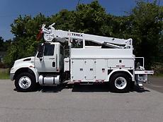 2011 INTERNATIONAL 4400 TEREX DIGGER DERRICK TRUCK W/ UNDERGROUND CABLE PULLER